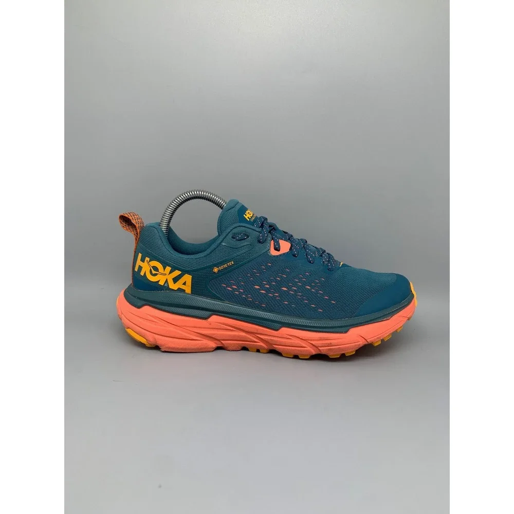 Hoka‎ One Challenger ATR 6 GTX Blue Orange Trail Running Shoes Womens 7.5